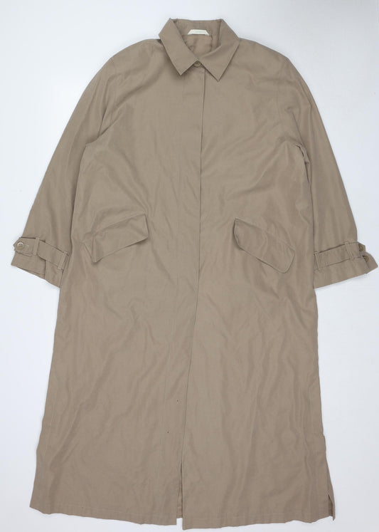 Marks and Spencer Womens Beige Overcoat Coat Size 16 Button
