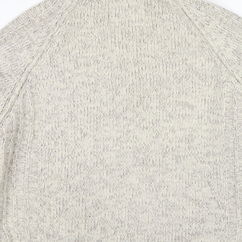 Marks and Spencer Mens Beige High Neck Acrylic Pullover Jumper Size M Long Sleeve