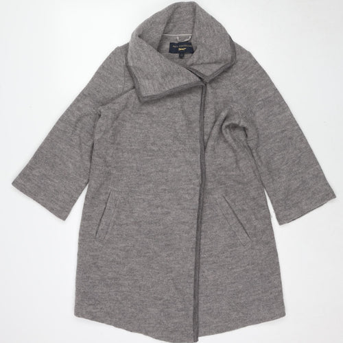 Paul Costelloe Womens Grey Overcoat Coat Size 10 Button