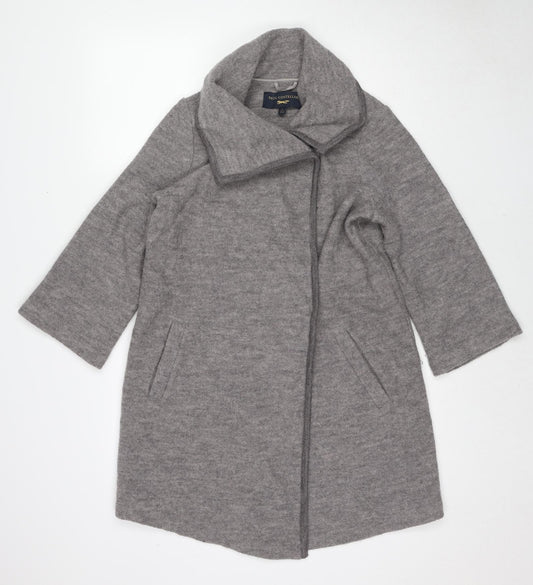 Paul Costelloe Womens Grey Overcoat Coat Size 10 Button