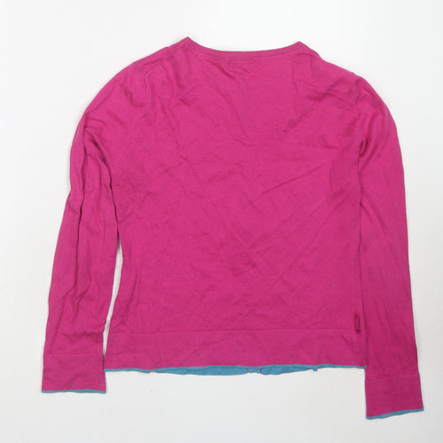 Ness Womens Pink Round Neck Cotton Cardigan Jumper Size M