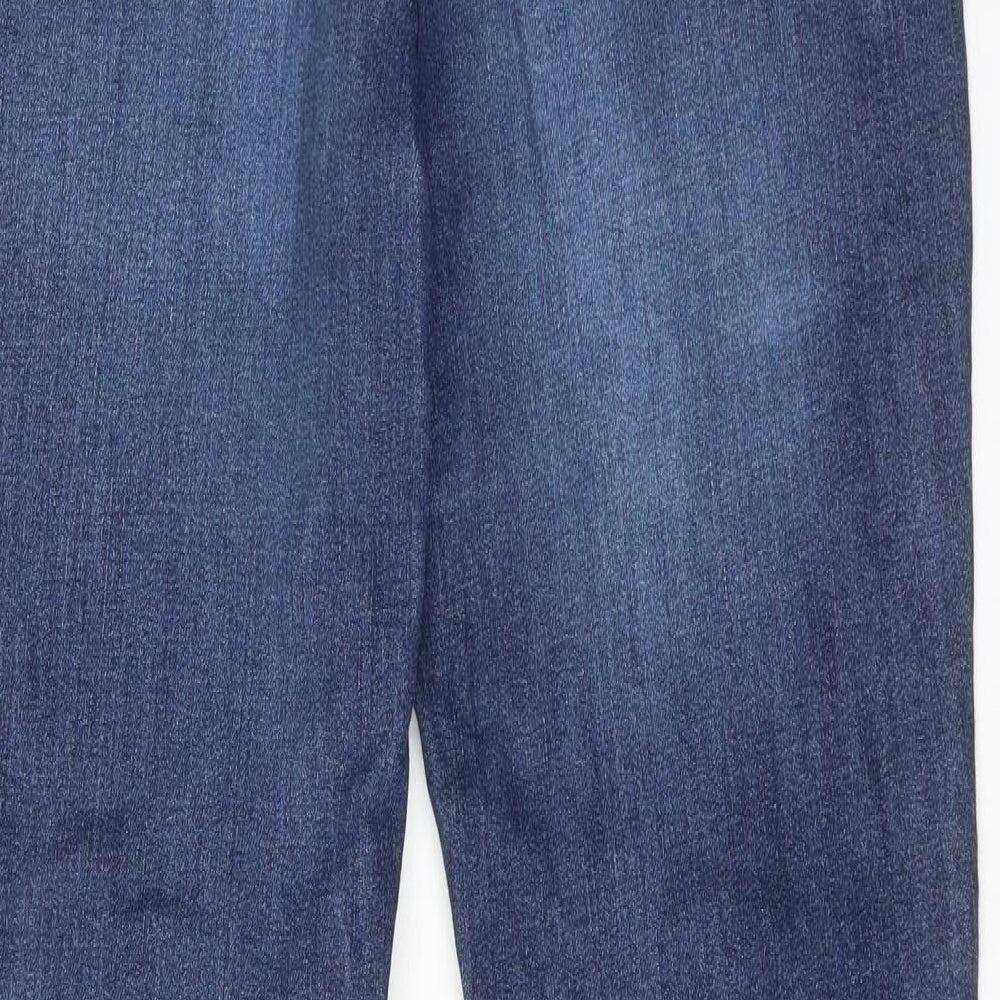 NEXT Womens Blue Cotton Skinny Jeans Size 16 Regular Zip - Mid rise