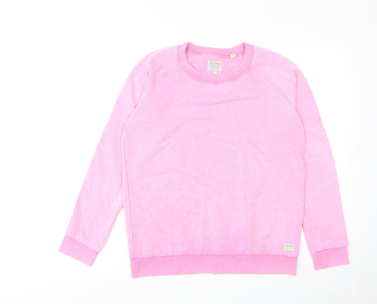 Jack Wills Womens Pink Cotton Pullover Sweatshirt Size 10 Pullover