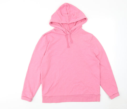 Marks and Spencer Womens Pink Cotton Pullover Hoodie Size 12 Pullover