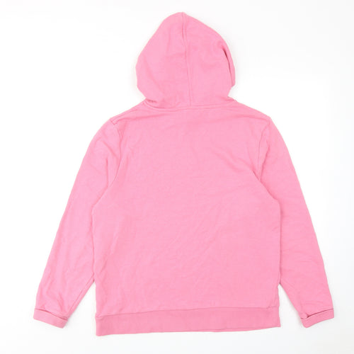 Marks and Spencer Womens Pink Cotton Pullover Hoodie Size 12 Pullover