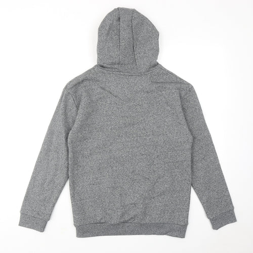 Marks and Spencer Boys Grey Geometric Cotton Pullover Hoodie Size 12-13 Years Pullover