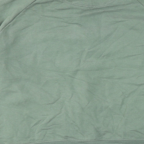 Marks and Spencer Mens Green Cotton Henley Sweatshirt Size L