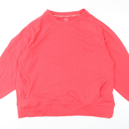GOODMOVE Womens Pink Cotton Pullover Sweatshirt Size 16 Pullover