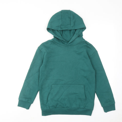 Marks and Spencer Boys Green Cotton Pullover Hoodie Size 9-10 Years Pullover
