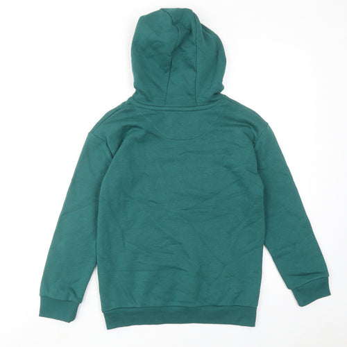 Marks and Spencer Boys Green Cotton Pullover Hoodie Size 9-10 Years Pullover