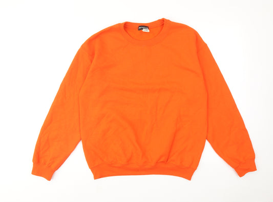 PRETTYLITTLETHING Womens Orange Cotton Pullover Sweatshirt Size M Pullover
