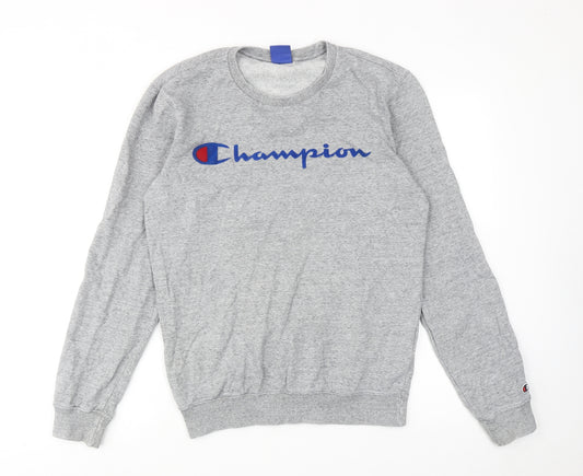 Champion Mens Grey Cotton Pullover Sweatshirt Size S