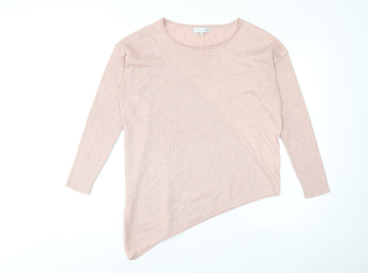 RJR.John Rocha Womens Pink Round Neck Polyester Pullover Jumper Size 12 - Asymmetric