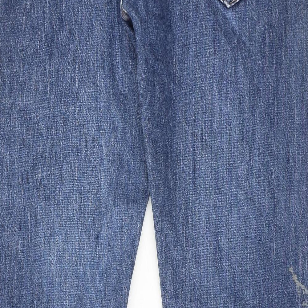 Levi's Mens Blue Cotton Straight Jeans Size 32 in L32 in Regular Button