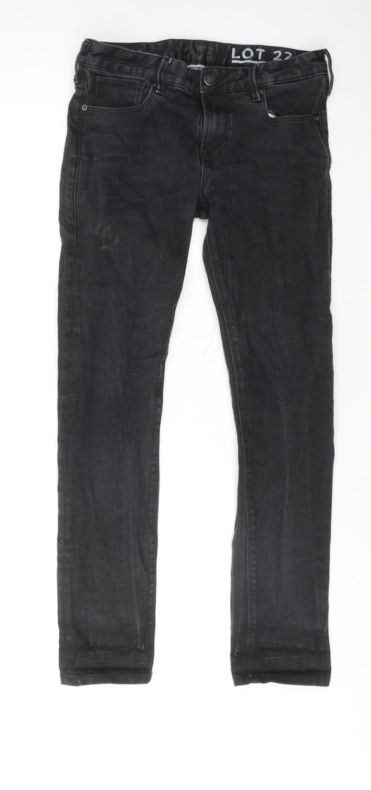 Scotch & Soda Mens Black Cotton Skinny Jeans Size 30 in L32 in Regular Zip