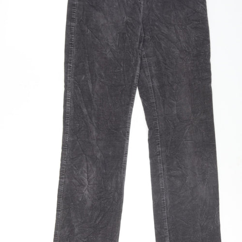 Per Una Womens Grey Cotton Trousers Size 28 in Regular Zip
