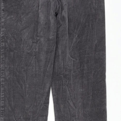 Per Una Womens Grey Cotton Trousers Size 28 in Regular Zip