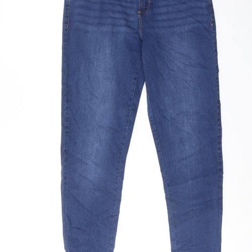 Dorothy Perkins Womens Blue Cotton Skinny Jeans Size 12 Regular Zip