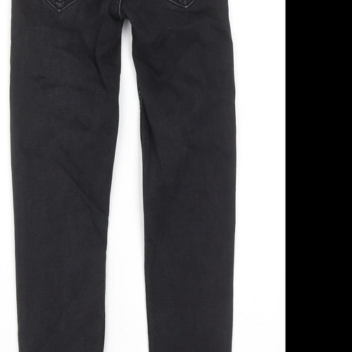 Zara Boys Black Cotton Skinny Jeans Size 9 Years Regular Zip - Distressed