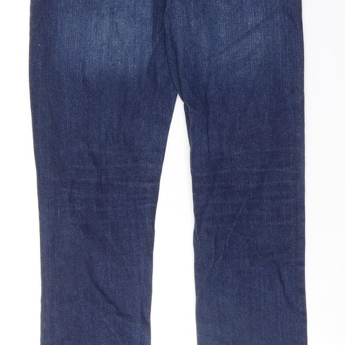Blue Zoo Boys Blue Cotton Straight Jeans Size 13 Years Slim Zip