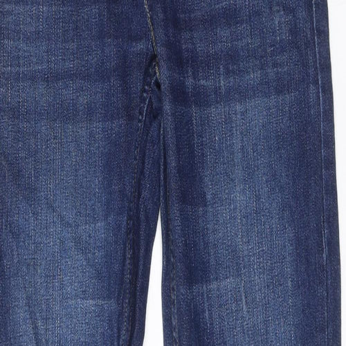 Blue Zoo Boys Blue Cotton Straight Jeans Size 13 Years Slim Zip