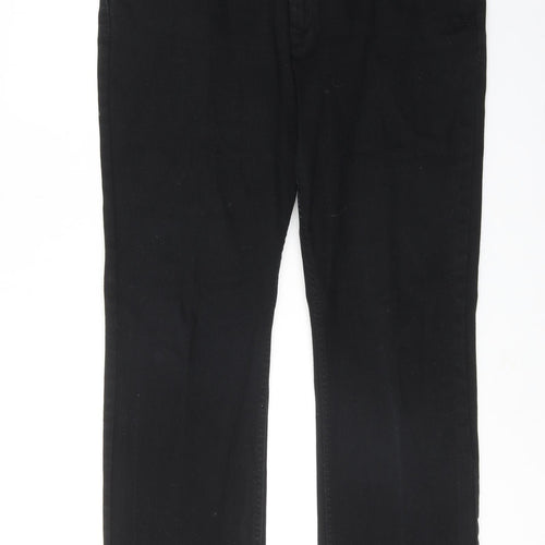 Per Una Womens Black Cotton Straight Jeans Size 20 Regular Zip