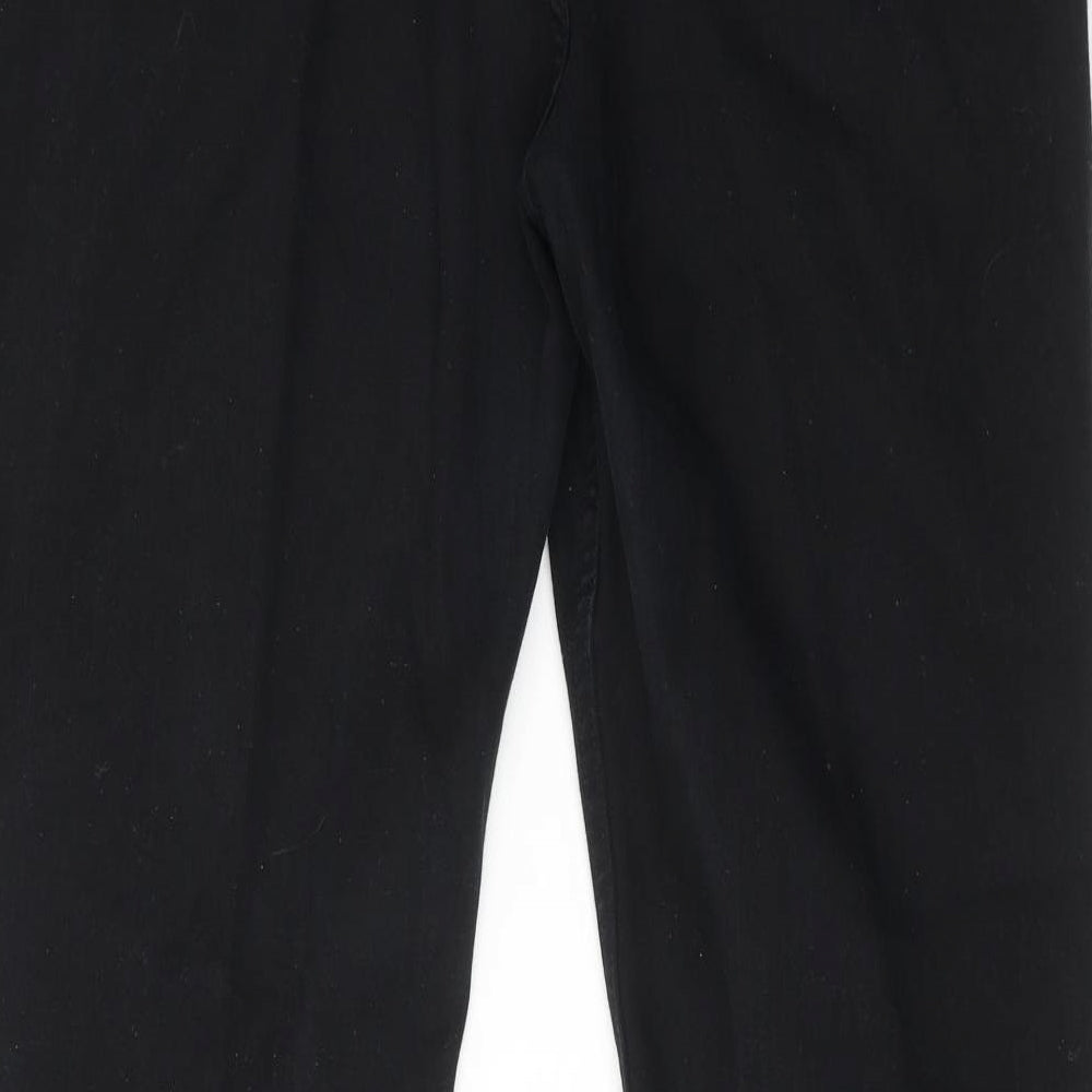 Per Una Womens Black Cotton Straight Jeans Size 20 Regular Zip