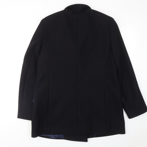 NICOLE FARHI Womens Blue Jacket Blazer Size 16 Button