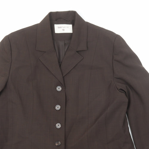 Bonmarché Womens Brown Polyester Jacket Blazer Size 18