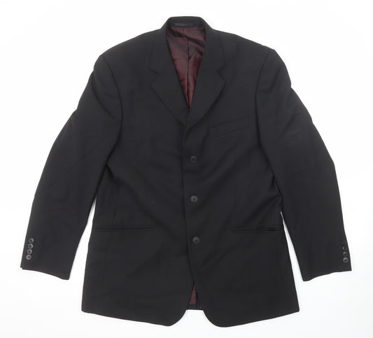 Taylor & Webber Mens Black Polyester Jacket Suit Jacket Size 42 Regular