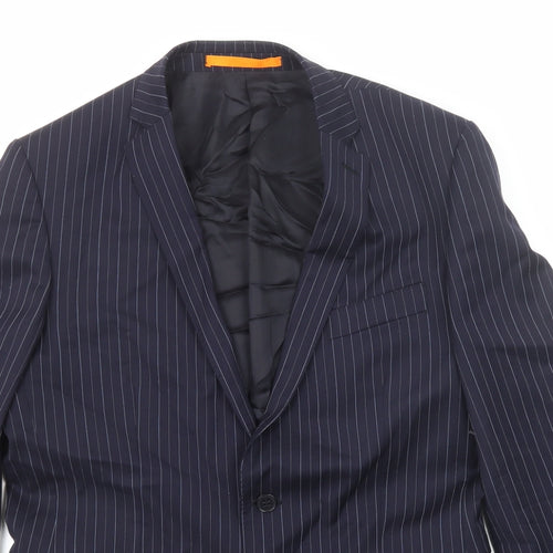 Ben Sherman Mens Blue Striped Wool Jacket Suit Jacket Size 40 Regular