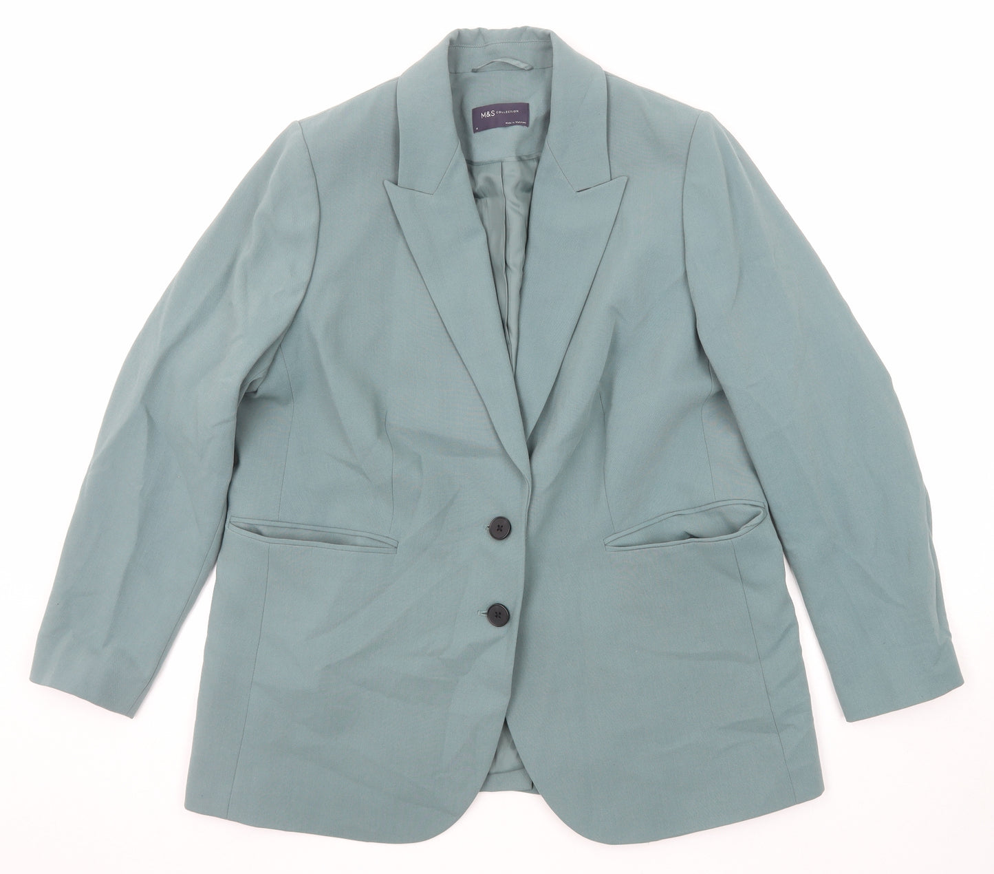 Marks and Spencer Womens Green Polyester Jacket Suit Jacket Size 18