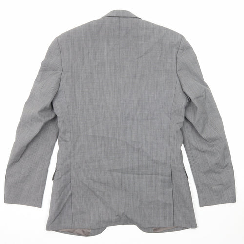 Burton Mens Grey Wool Jacket Suit Jacket Size 36 Regular