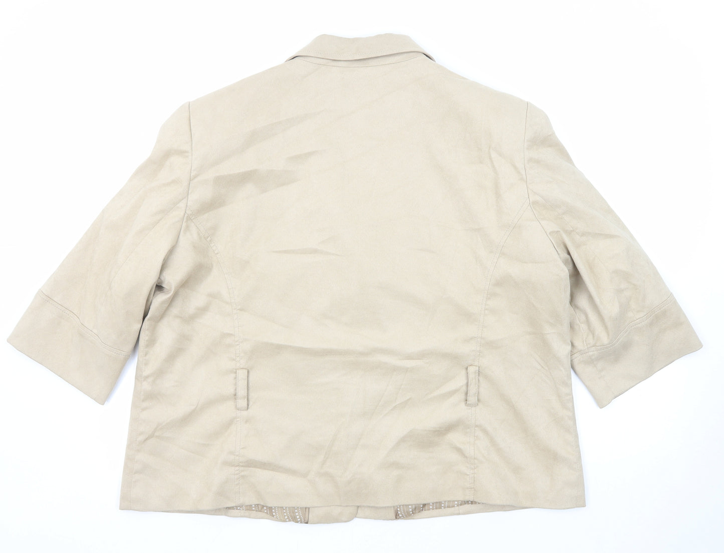 Klass Womens Beige Jacket Blazer Size 22 Button - Pleat Front Detail