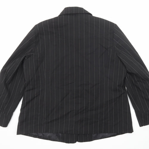 Wardrobe Womens Black Striped Jacket Blazer Size 20 Button