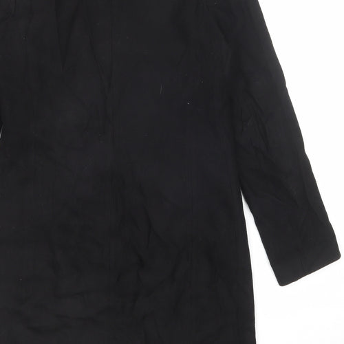 NEXT Womens Black Overcoat Coat Size 10 Button