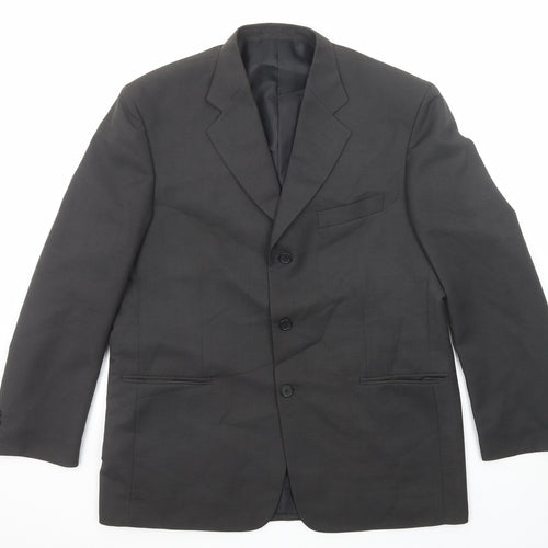 Savatini Mens Black Polyester Jacket Suit Jacket Size 42 Regular