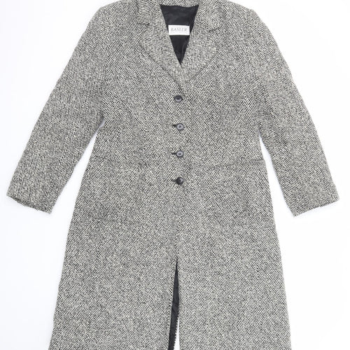Basler Womens Black Overcoat Coat Size 12 Button