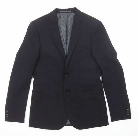Marks and Spencer Mens Black Wool Jacket Suit Jacket Size 36 Regular