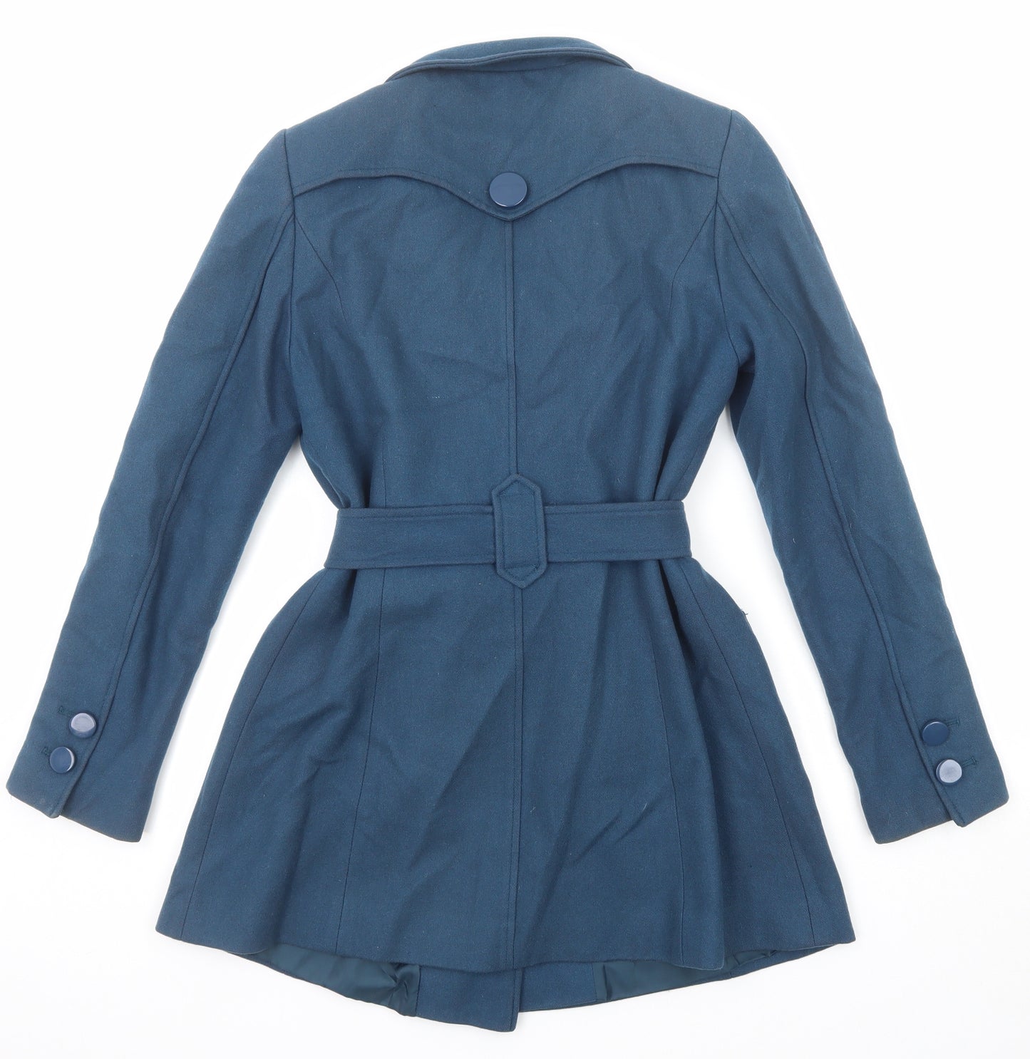 Dorothy Perkins Womens Blue Pea Coat Coat Size 10 Button