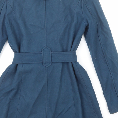 Dorothy Perkins Womens Blue Pea Coat Coat Size 10 Button
