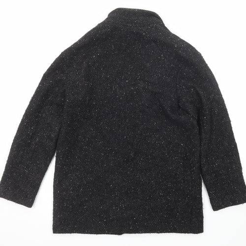 Mango Womens Black Jacket Blazer Size L Button - Speckled