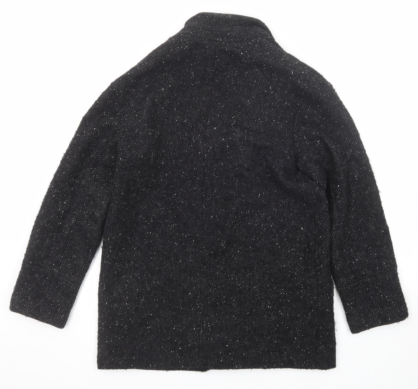 Mango Womens Black Jacket Blazer Size L Button - Speckled