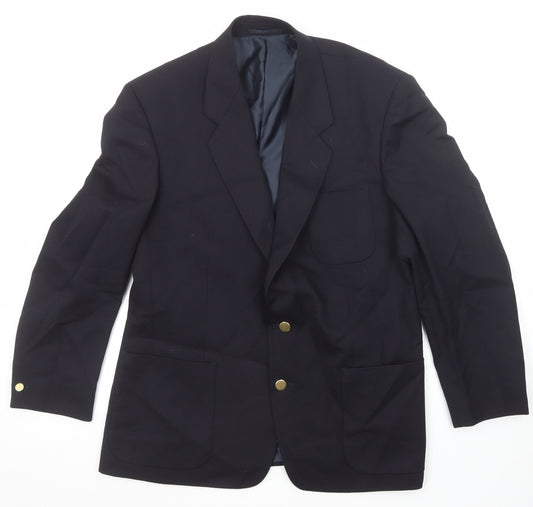 Dunnes & Co Mens Blue Wool Jacket Blazer Size 42 Regular