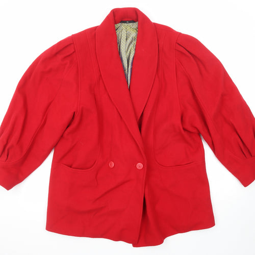 C&A Womens Red Jacket Size 14 Button