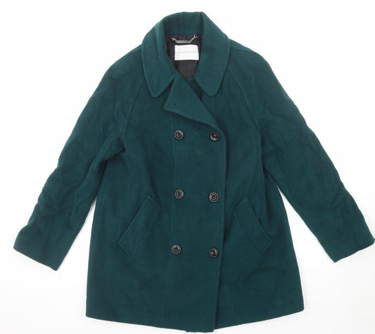 Windsmoor Womens Green Pea Coat Coat Size 12 Button