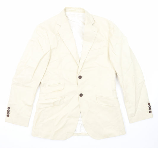 Crew Clothing Mens Ivory Cotton Jacket Suit Jacket Size 38 Regular