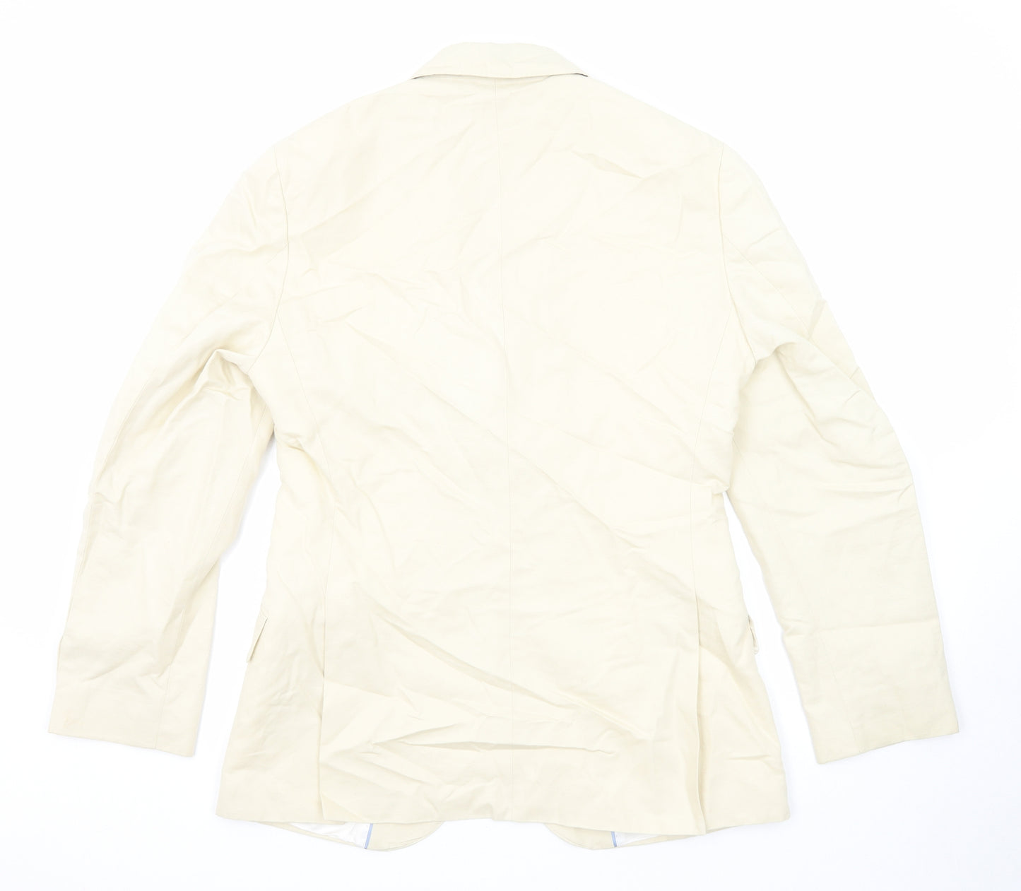 Crew Clothing Mens Ivory Cotton Jacket Suit Jacket Size 38 Regular