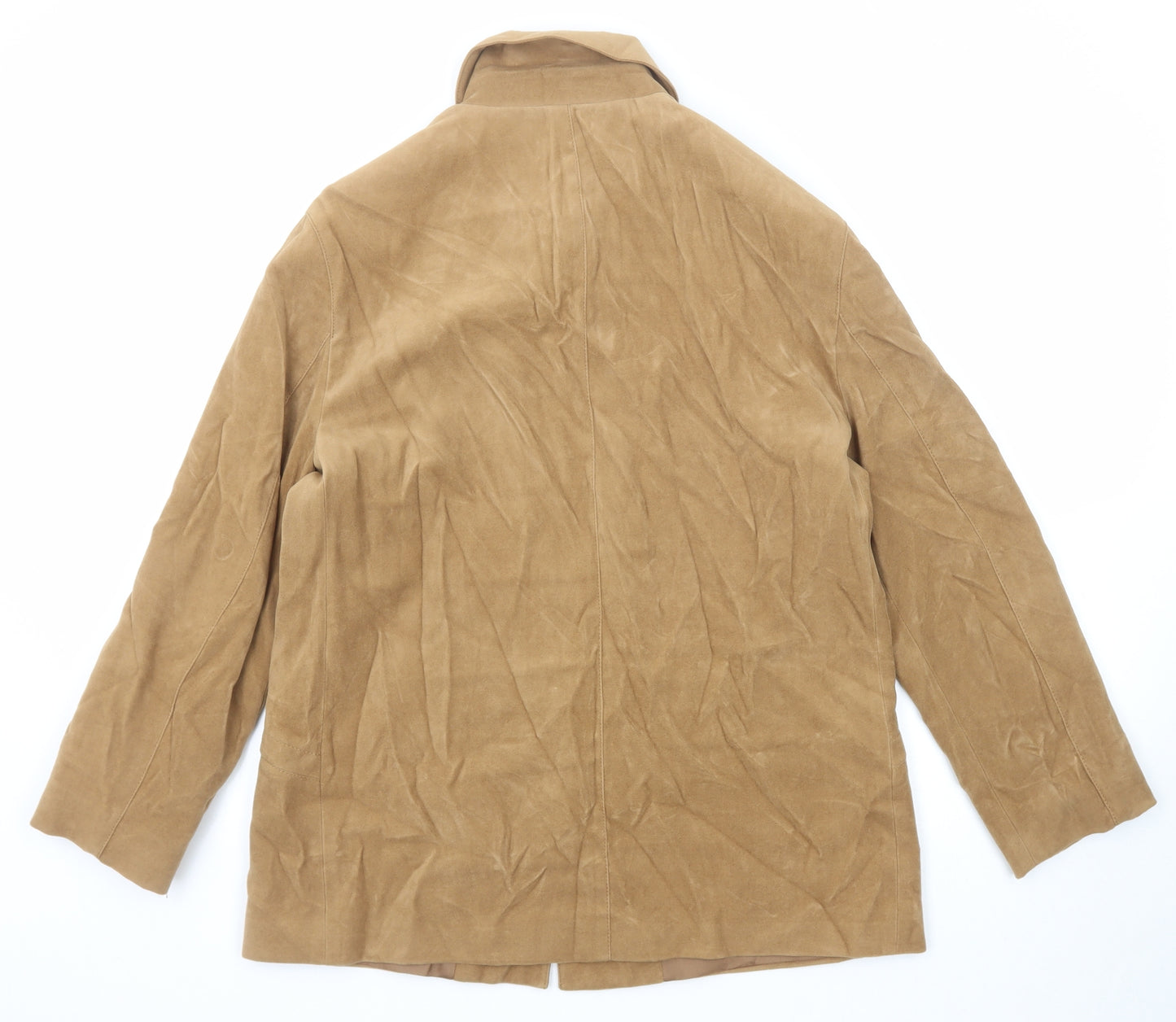 Emil Womens Beige Jacket Size 16 Button - Suede Effect