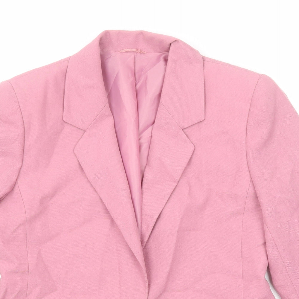 St Michael Womens Pink Polyester Jacket Blazer Size 12